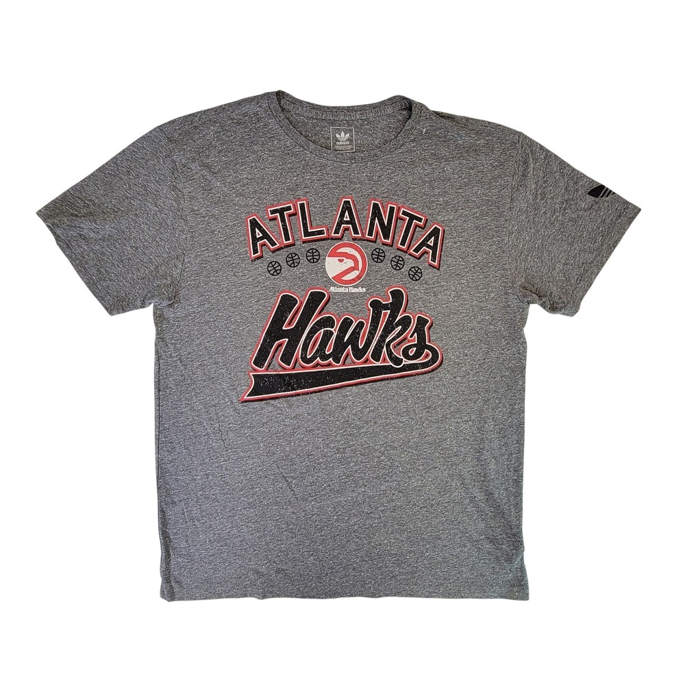 Adidas Atlanta Hawks Graphic T Shirt Men's Heather Gray Short‎ Sleeve Size XL